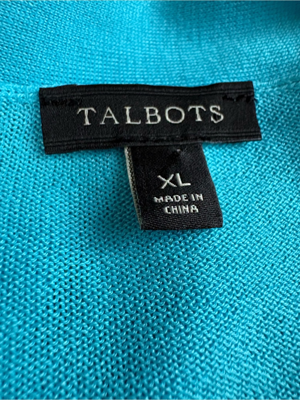 Talbots XL Turquoise Open Front Cropped Cardigan Cotton Modal Lightweight - Picture 7 of 8